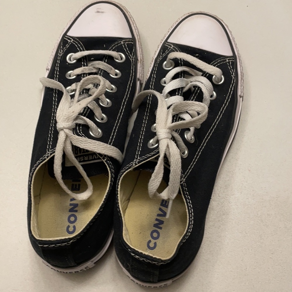 Converse All Star Low Top Sneakers Black Chucks - Picture 2 of 10